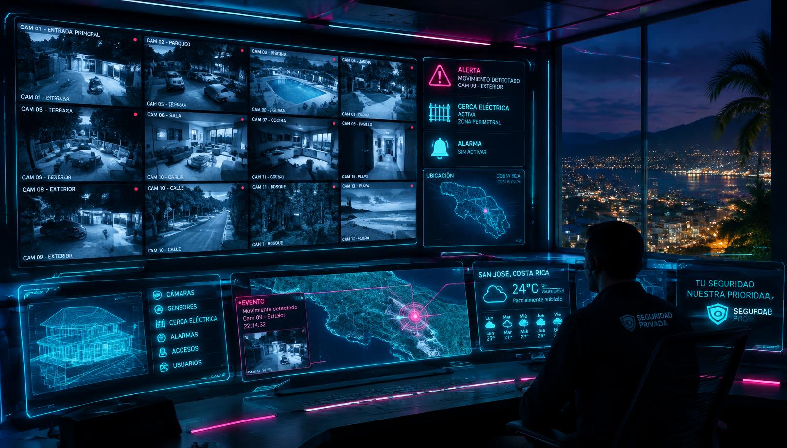 Centro de monitoreo de seguridad electrónica